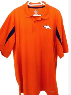 Denver Broncos NFL Majestic Xtra-Lite Polo Sz Medium